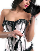 Schwarzes feather whip secretplay mit elegantem griff und dekorativem spitzenbesatz für sinnliche spiele