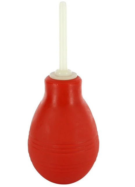 Seben creations anal reinigungsbirne mit rotem gummiballon und weißem plastikschlauch