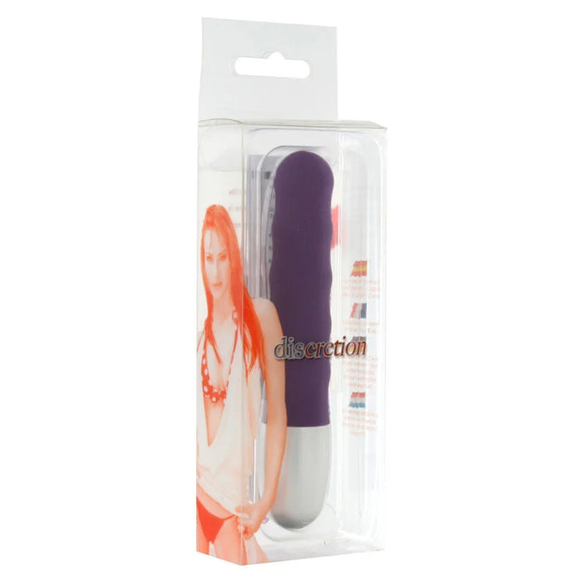 Seven creations discretion lila vibrierende kugel aus silikon in lila und weiß in klarer verpackung