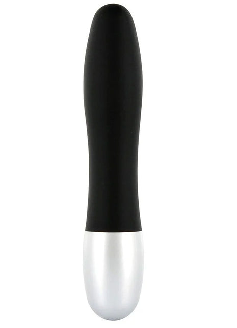 Schwarzer und silberner dual-tone vibrator von seven creations mit elegantem ergonomischem design