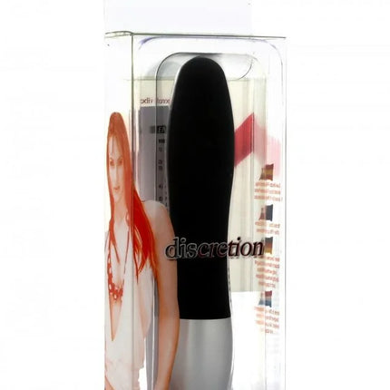 Schwarzer und silberner seven creations discretion vibrator in transparenter verpackung, erwachsenenartikel
