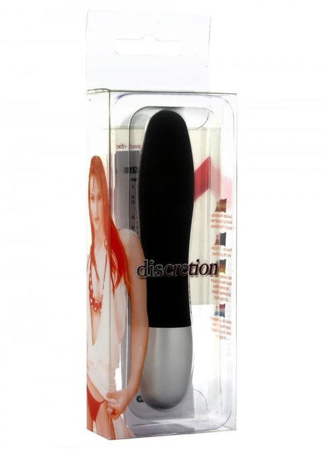 Schwarzer und silberner seven creations discretion vibrator in transparenter verpackung, erwachsenenartikel