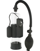 Schwarze und klare kunststoff vakuumpumpe mit flexiblem schlauch und bulb zur penile erektionsförderung von seven creations