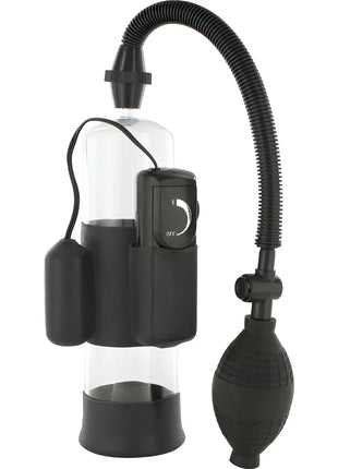 Schwarze und klare kunststoff vakuumpumpe mit flexiblem schlauch und bulb zur penile erektionsförderung von seven creations