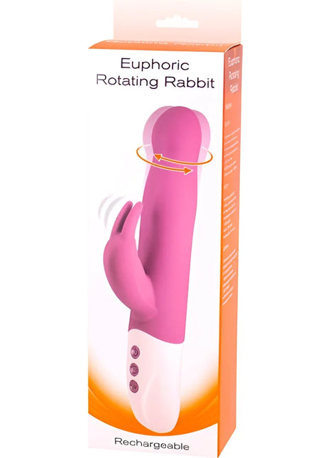 Pink und weißer euphorischer rabbit vibrator mit lila rotation und ergonomischem design von Seven Creations