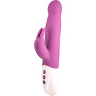 Seven creations euphoric bunny vibrator in lila und weiß mit drei steuerungstasten am fuß aus silikon