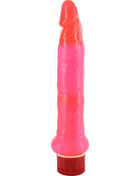 Seven creations jelly dünner rosa analvibrator aus durchsichtigem pinkem plastik mit rotem strukturierter basis