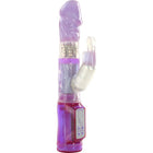 Violetter und durchsichtiger plastik vibrierender rabbit toy mit bedienfeld am fuß seven creations mini-raubende hase