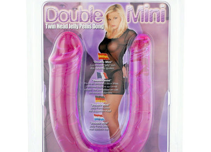 Seven creations penis mit zwei flexiblen jelly-köpfen aus durchsichtigem pinkem plastik mit venösen details