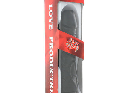 Schwarzer weicher flexibler vibrator mit mehreren geschwindigkeiten in roter love production verpackung von seven creations