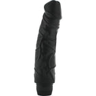 Schwarzer silikonvibrator von seven creations mit texturierten rillen und geripptem griff 22 cm lang