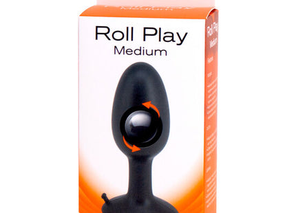 Schwarzer silikon analplug mit kugelförmigem kopf und kleinem stiel roll play medium von seven creations