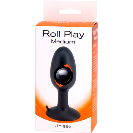 Schwarzer silikon analplug mit kugelförmigem kopf und kleinem stiel roll play medium von seven creations