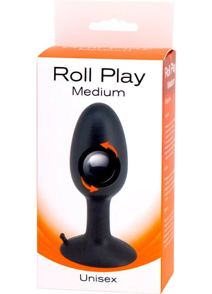Schwarzer silikon analplug mit kugelförmigem kopf und kleinem stiel roll play medium von seven creations