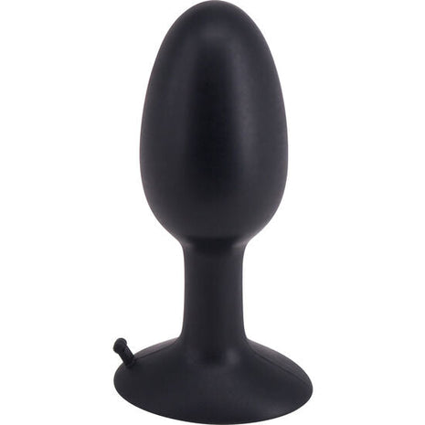 Schwarzer silikon analplug mit abgerundetem kopf und stabilem basis von seven creations roll play mittlerer silikonstecker