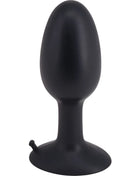 Schwarzer silikon analplug mit abgerundetem kopf und stabilem basis von seven creations roll play mittlerer silikonstecker