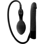 Schwarzer aufblasbarer vibrator von seven creations aus silikon mit strukturiertem griff und steuerknöpfen am pumpenventil