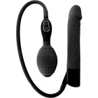 Schwarzer aufblasbarer vibrator von seven creations aus silikon mit strukturiertem griff und steuerknöpfen am pumpenventil