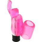 Sieben creations silikon-hase für den finger pink transparenter plastikvibrator mit schwarzer basis