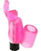 Sieben creations silikon-hase für den finger pink transparenter plastikvibrator mit schwarzer basis