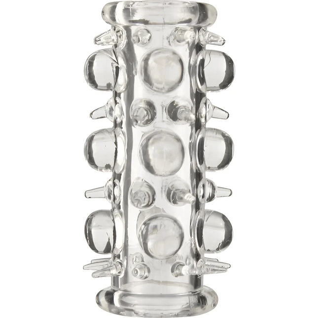 Seven creations silikon penis hülle transparent mit stacheln und kugelförmigen erhebungen aus silikon