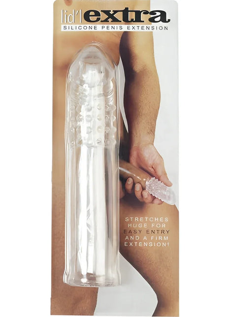 Seven Creations silikon-penisverlängerung klar mit strukturierter oberfläche und weißer basis aus silikon