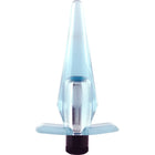 Klarer blauer kunststoff analplug mit schwarzer basis und silberner metallkomponente von seven creations superkompakter analplug-vibrator