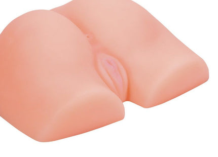 Pink silikon butt plug von seven creations in ultra real vagina und anus hinten position ansicht von hinten