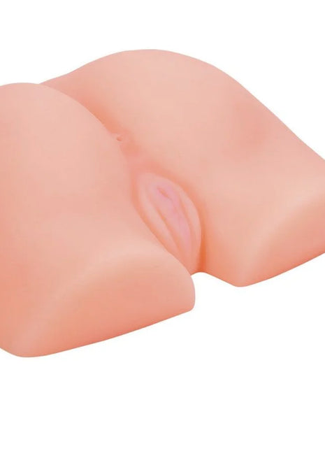 Pink silikon butt plug von seven creations in ultra real vagina und anus hinten position ansicht von hinten