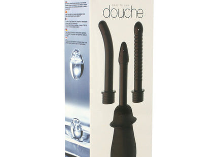 Schwarzes silikon douchen set in weißer verpackung von seven creations unisex anal reinigungsset