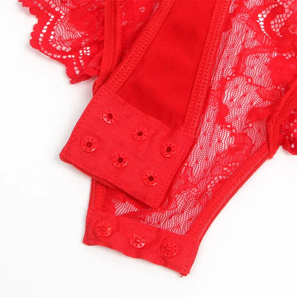 SEXY SLIM LACE GARTER LEG RING BODY - Bodys