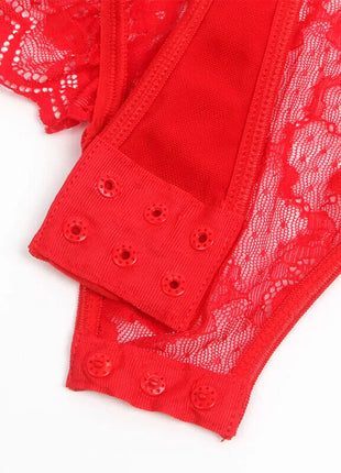 SEXY SLIM LACE GARTER LEG RING BODY - Bodys
