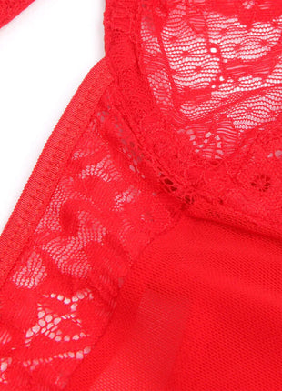 SEXY SLIM LACE GARTER LEG RING BODY - Bodys