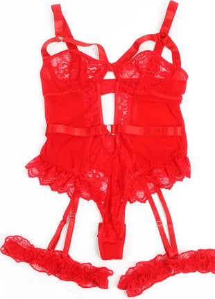 SEXY SLIM LACE GARTER LEG RING BODY - Bodys