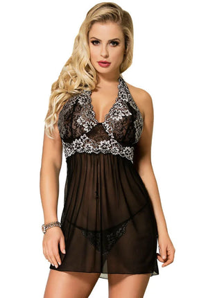 SexyBabydoll - Schwarze Blütenpracht - Babydoll