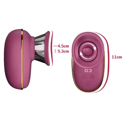 Pink silikon und gold akzentierte automatische klitorispumpe she e o mit kreisförmigem bedienfeld