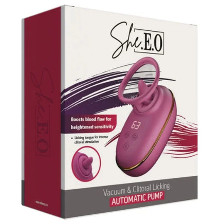 Pink she.e.o automatische klitorispumpe mit leckeffekt aus silikon für intensiven stimulierenden gebrauch