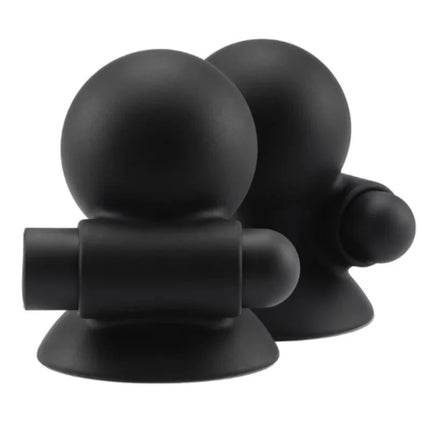 Schwarze matte nippelsauger mit vibrationsfunktion usb aufladbar verschiedene modi 2er-set von SHE.E.O