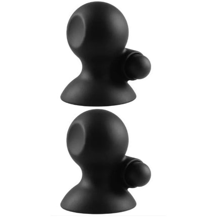 Schwarze silikon nippelsauger mit rundem design und kleinem knopfdruck usb aufladbar verschiedene modi