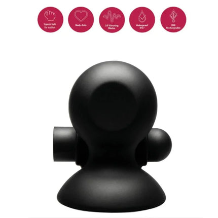 Schwarzer, sleek nippelsauger mit vibration, usb aufladbar und verschiedene modi, seitlich montierter regler
