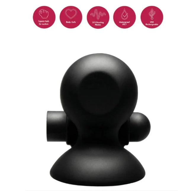 Schwarzer, sleek nippelsauger mit vibration, usb aufladbar und verschiedene modi, seitlich montierter regler