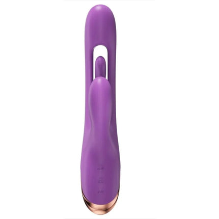 Lila silikon rabbit-vibrator von sheeo mit finger motion und rosegoldenem akzent am fuß für fingerähnliche g-punkt-bewegungen