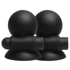 Schwarze matte kugelhitchbälle mit zylindrischem verbinder und saugfuß für wiederaaufladbares vibrations-nippel-sauggel von she.e.o