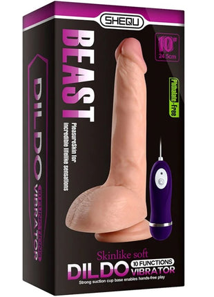 SHEQU - BEAST VIBRIERENDER DILDO MIT FERNBEDIENUNG 24,5 CM