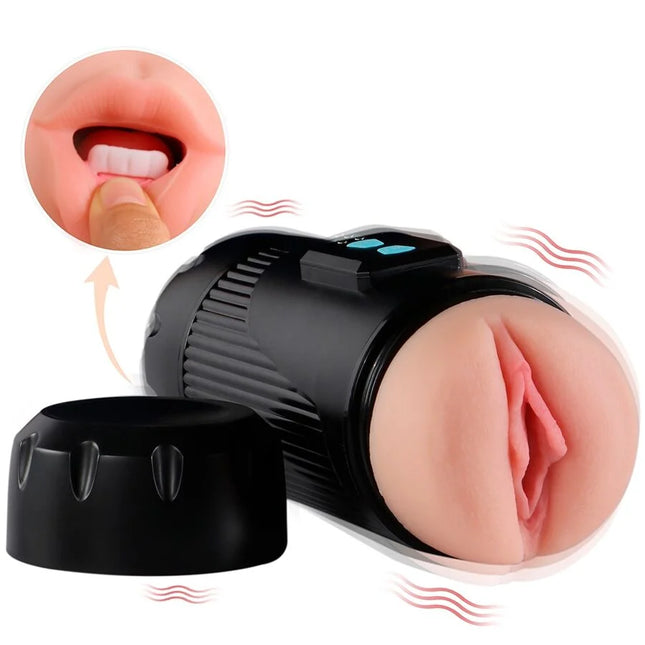 SHEQU - KAY DOPPELMASTURBATOR MIT DOPPELTER MUND- UND VAGINAVIBRATION