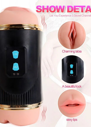 SHEQU - KAY DOPPELMASTURBATOR MIT DOPPELTER MUND- UND VAGINAVIBRATION
