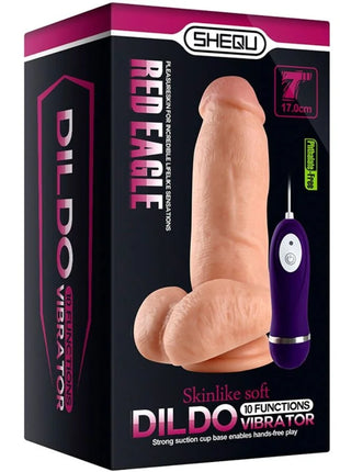 SHEQU - RED EAGLE VIBRATORDILDO MIT FERNBEDIENUNG 17 CM