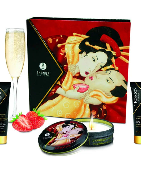 SHUNGA - GEHEIMES GEISHA-ERDBEER- UND CAVA-KIT - Massage-Kits