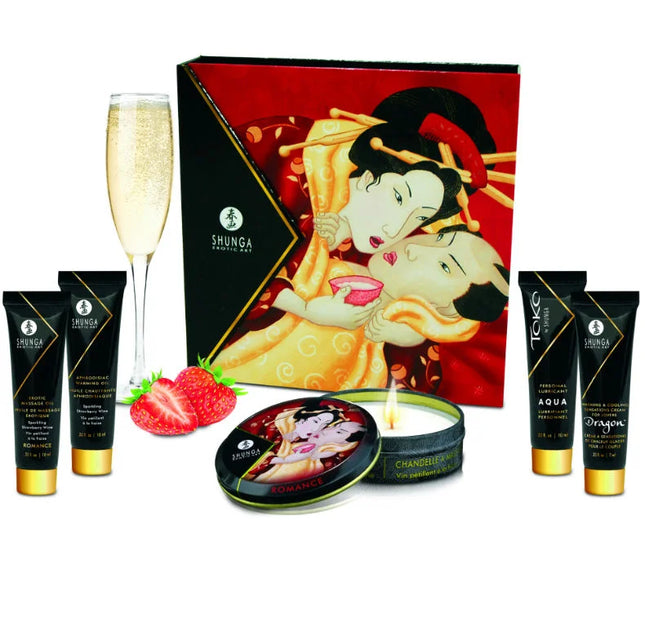 SHUNGA - GEHEIMES GEISHA-ERDBEER- UND CAVA-KIT - Massage-Kits