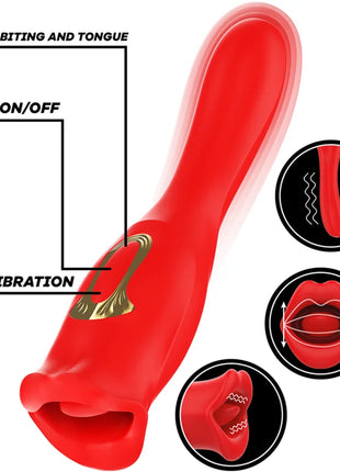 Siena Sensation: Dreifaches Vibrations- & Beißvergnügen - Zungen Vibratoren